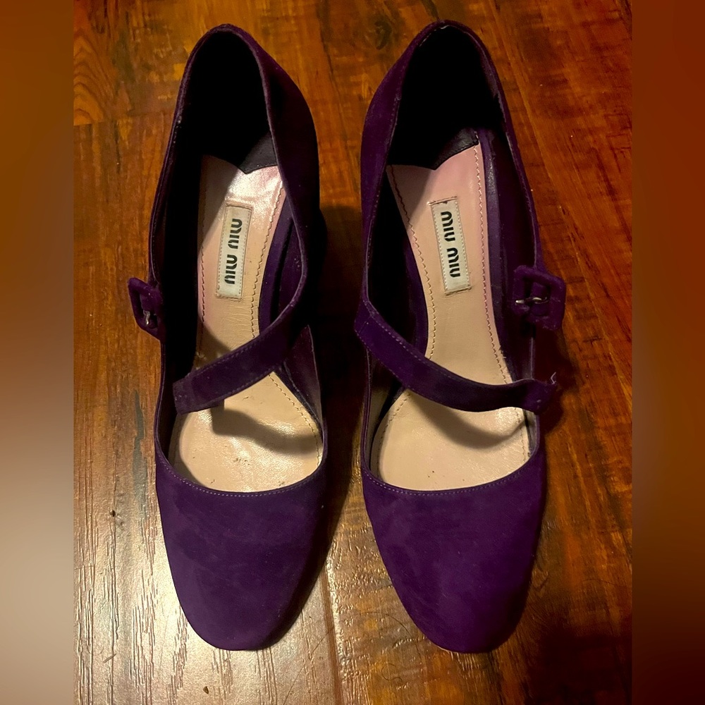 Miu Miu Purple Mary Jane Heels - EUC - Size 38